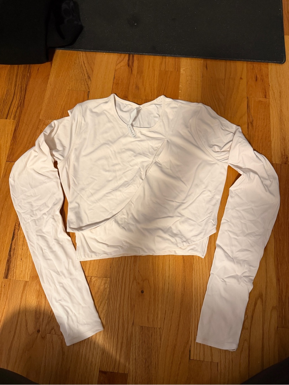 Storia White Long-Sleeve Cropped Layered Tee